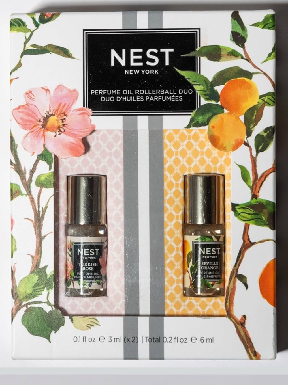NWT NEST New York Mini Perfume Oil Set Turkish Rose & Seville Orange